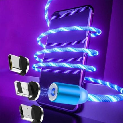 Magnetisches Ladekabel mit 3 Aufsätzen - Innovatives und leuchtendes Design für schnelles und einfaches Laden