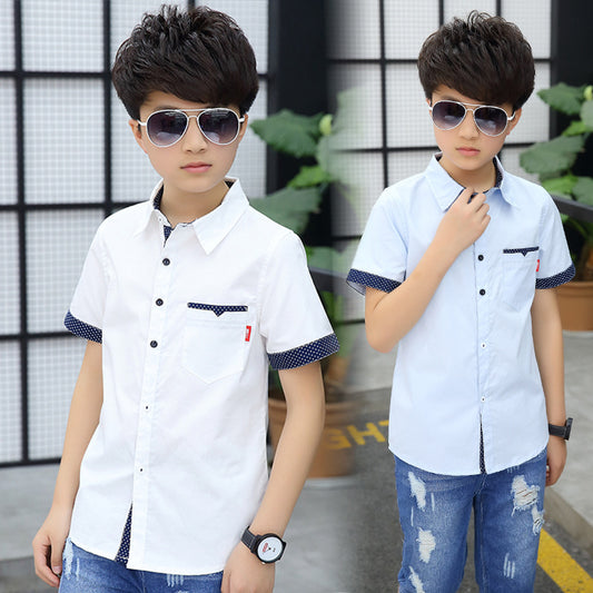 Stilvolles Jungen Kurzarmhemd: Wählen Sie Weiß, Blau oder Rosa