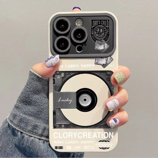 Stilvolle CD-Aufnahme-Handyhülle für Apple: Transparent mit Lederoptik für Iphone