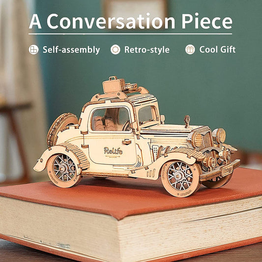 Robotime Rolife Vintage Auto Modell 3D Holzpuzzle Spielzeug für Kinder und andere Modelle