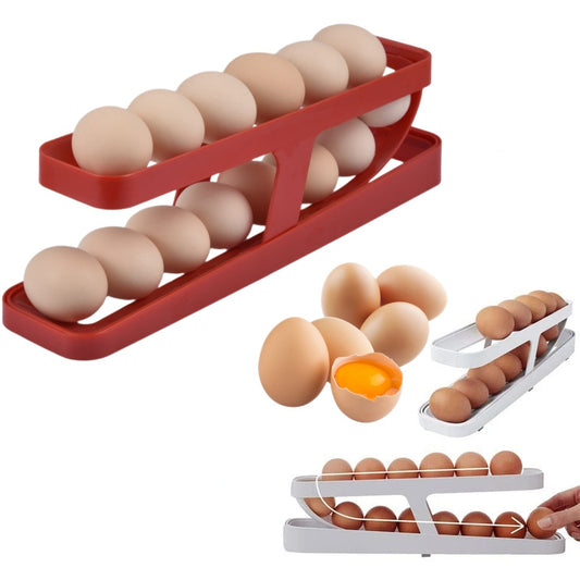 Automatischer Eierhalter: Praktischer Aufbewahrungsbehälter für Eier mit Rollmechanismus - ideal für die Küche!