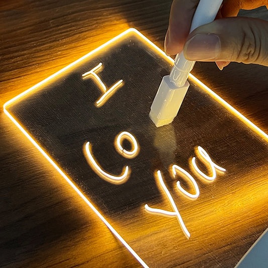 Kreatives LED-Nachtlicht mit USB-Notizbrett: Geschenk für Kinder und Freundin