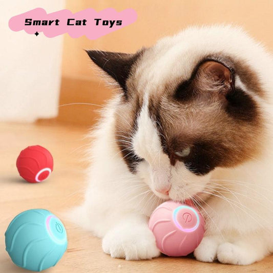 Smart Cat Toys Rolling Ball Pet Cat Owner Interactive Pets Toys Automatic Bouncing Ball USB Self Hi Teasing Kittens Jumping Ball - Alldastore